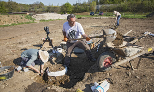 Vista su uno scavo in corso