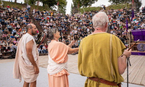 Roemerfest Augusta Raurica Musiker Ludi Scaenici im Theater Foto Matthias Willi