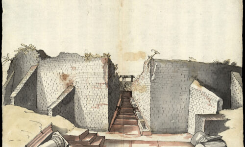 Fig 6 Central vomitory of the theatre by Hans Bock the Elder in 1590